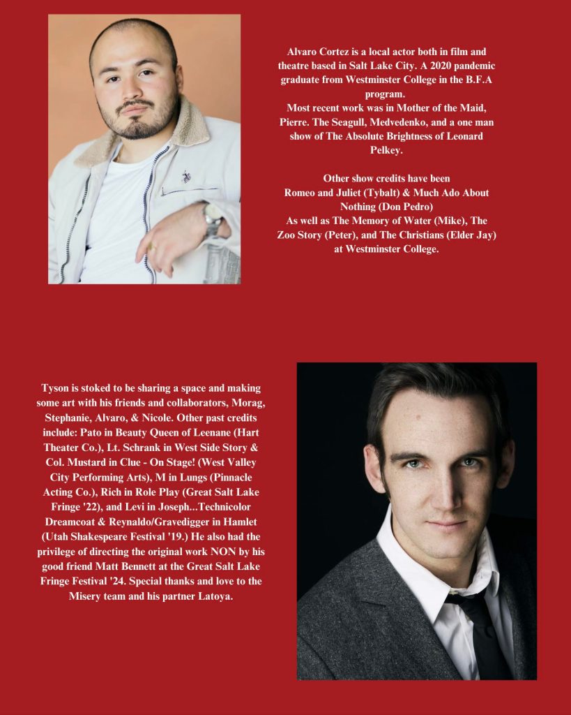Program bios of cast members from Misery, with headshots.